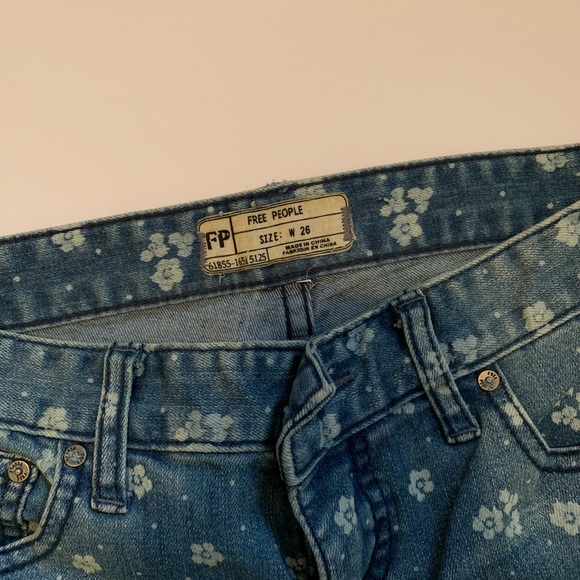 Free People Floral Denim - Picture 3 of 4